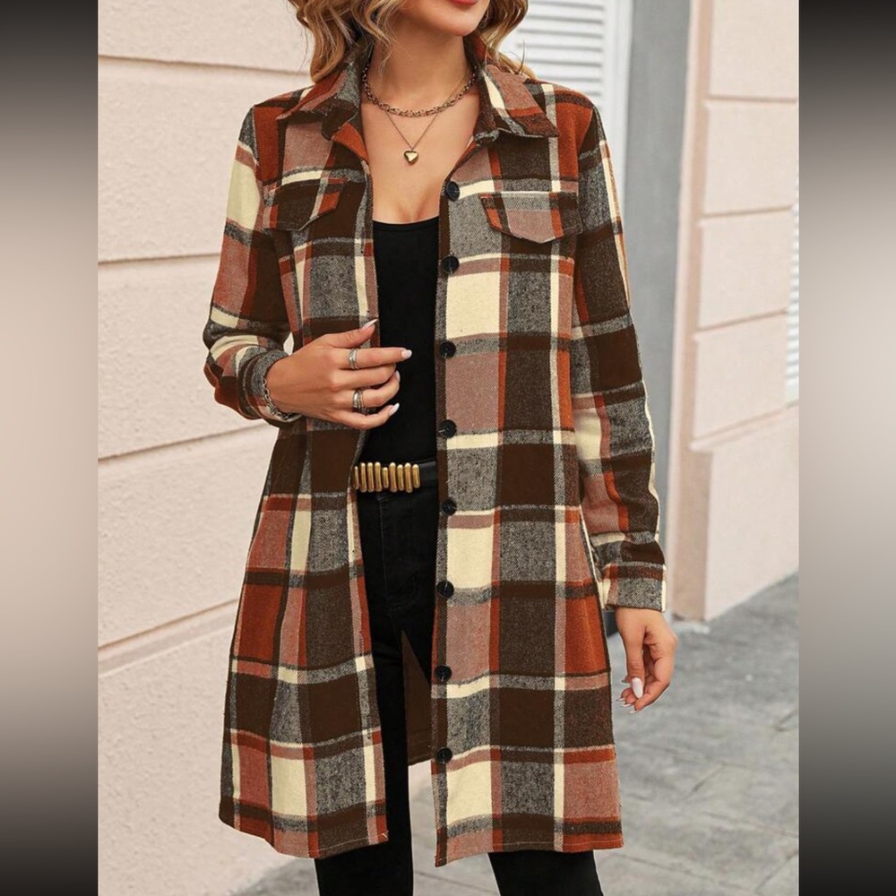 Boho plaid button down jacket - Picture 6 of 6
